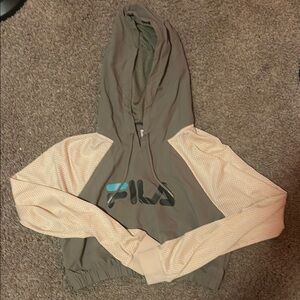 Fila Gray and Cream Hooded Jacket